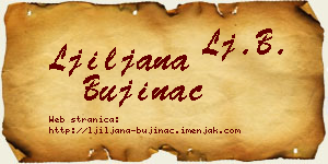 Ljiljana Bujinac vizit kartica